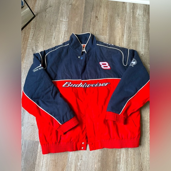 VTG Dale Earnhardt Jr #8 Jacket Budweiser Nascar Winners Circle Red Size M L - Picture 1 of 16